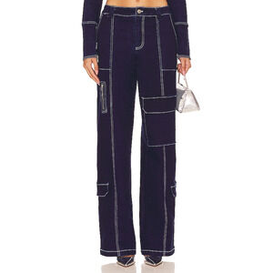 By.Dyln 'Cole' Blue Chambray Cargo Pants Size L